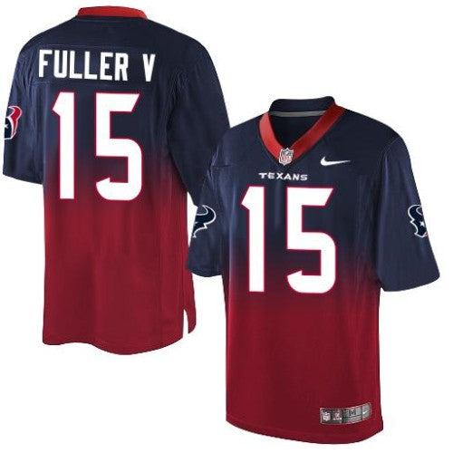 Nike Houston Texans #15 Will Fuller V Navy Blue/Red Men's Stitched NFL Elite Fadeaway Fashion Jersey Men's