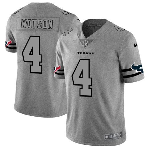 Houston Houston Texans #4 Deshaun Watson Men's Nike Gray Gridiron II Vapor Untouchable Limited NFL Jersey Men's