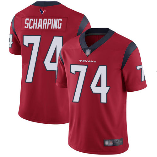 Nike Houston Texans #74 Max Scharping Red Alternate Men's Stitched NFL Vapor Untouchable Limited Jersey Men's