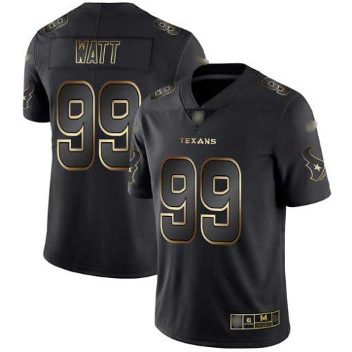 Nike Houston Texans #99 J.J. Watt Black/Gold Men's Stitched NFL Vapor Untouchable Limited Jersey Men's