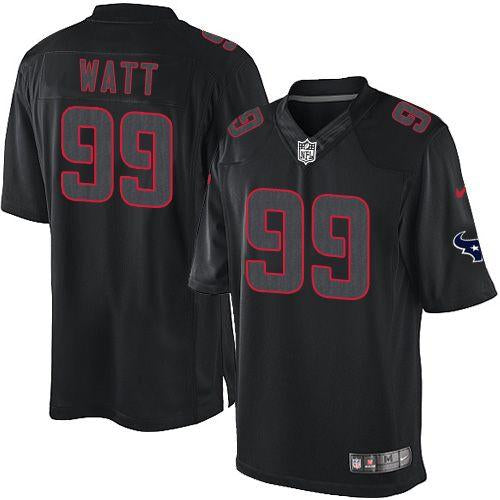 Nike Houston Texans #99 J.J. Watt Black Men's Stitched NFL Impact Limited Jersey Men's