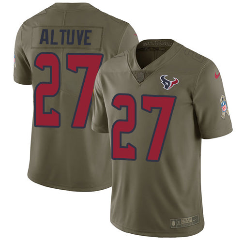 Nike Houston Texans #27 Jose Altuve Olive Men's Stitched NFL Limited 2017 Salute to Service Jersey Men's