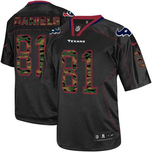 Nike Houston Texans #81 Owen Daniels Black Men's Stitched NFL Elite Camo Fashion Jersey Men's