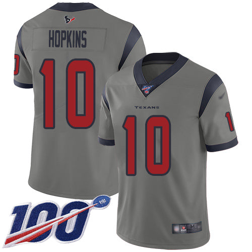 Nike Houston Texans #10 DeAndre Hopkins Gray Men's Stitched NFL Limited Inverted Legend 100th Season Jersey Men's