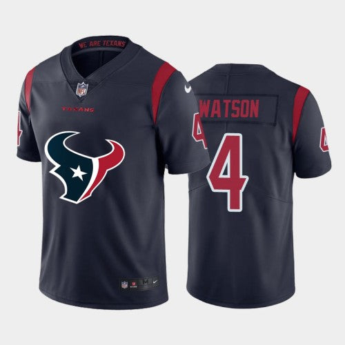 Houston Houston Texans #4 Deshaun Watson Navy Blue Men's Nike Big Team Logo Vapor Limited NFL Jersey Men's