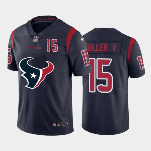 Houston Houston Texans #15 Will Fuller Navy Blue Men's Nike Big Team Logo Player Vapor Limited NFL Jersey Men's