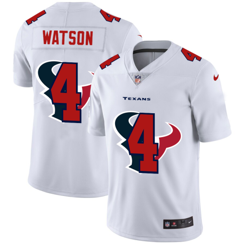 Houston Houston Texans #4 Deshaun Watson White Men's Nike Team Logo Dual Overlap Limited NFL Jersey Men's
