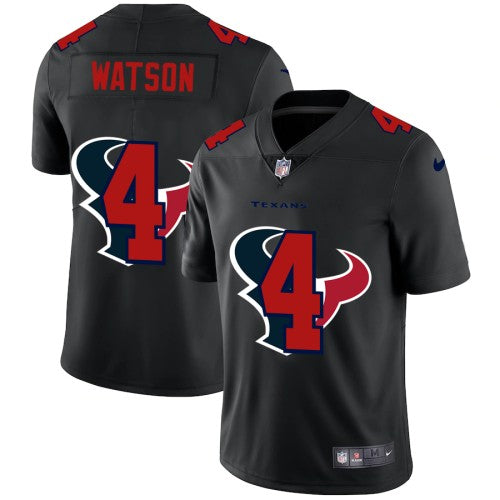 Houston Houston Texans #4 Deshaun Watson Men's Nike Team Logo Dual Overlap Limited NFL Jersey Black Men's