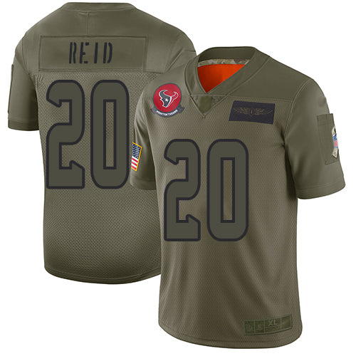 Nike Houston Texans #20 Justin Reid Camo Men's Stitched NFL Limited 2019 Salute To Service Jersey Men's