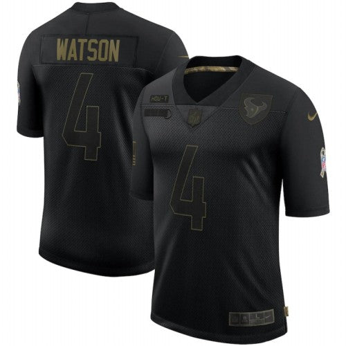 Houston Houston Texans #4 Deshaun Watson Nike 2020 Salute To Service Limited Jersey Black Men's