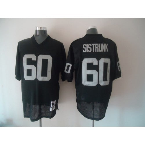 Mitchell And Ness Las Vegas Raiders #60 Otis Sistrunk Black Stitched NFL Jersey Men's