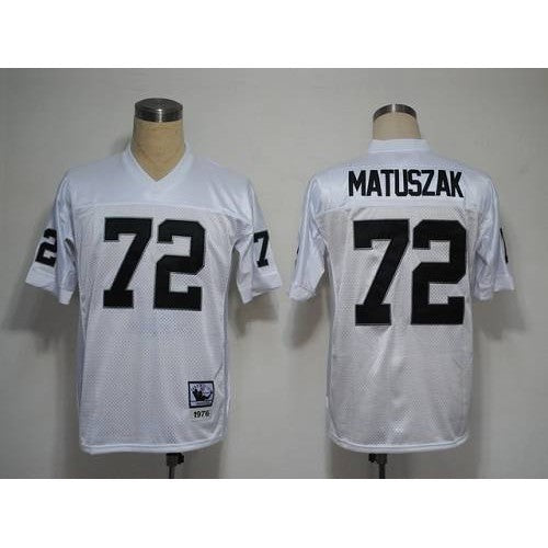 Mitchell and Ness Las Vegas Raiders #72 John Matuszak White Stitched NFL Jersey Men's