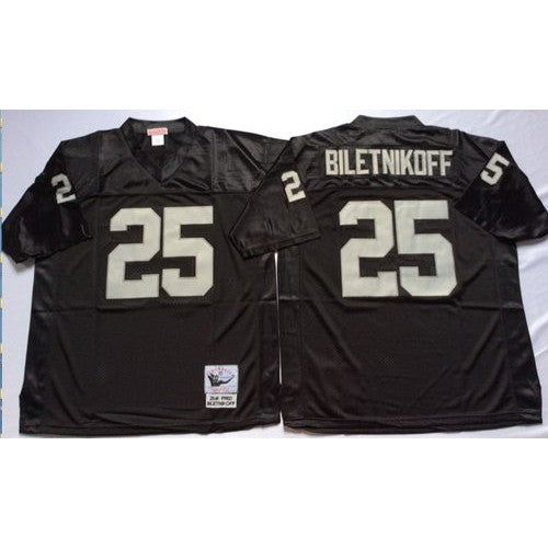 Mitchell And Ness Las Vegas Raiders #25 Fred Biletnikoff Black Throwback Stitched NFL Jersey Men's